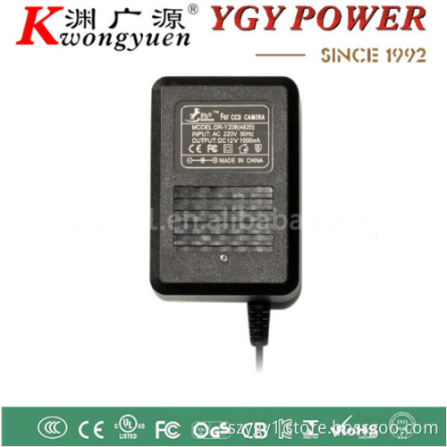 Linear Power Adapter/Transformer for CCTV Camera with 15W AC or DC Maximum Output Power, UK Plug